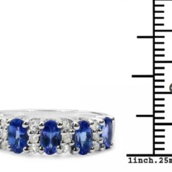 Designer Sterling Silver 1.25 CTW Tanzanite Size 7 Ring - Picture 2 of 3